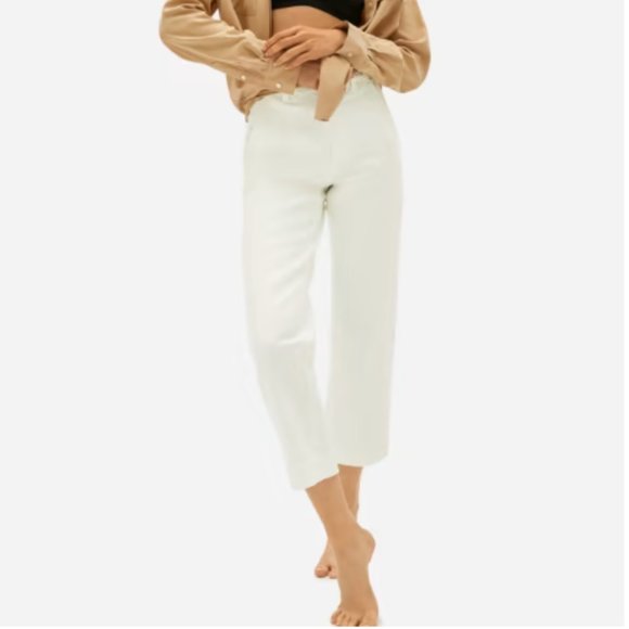 Everlane Cream Ankle Pants - Picture 1 of 7